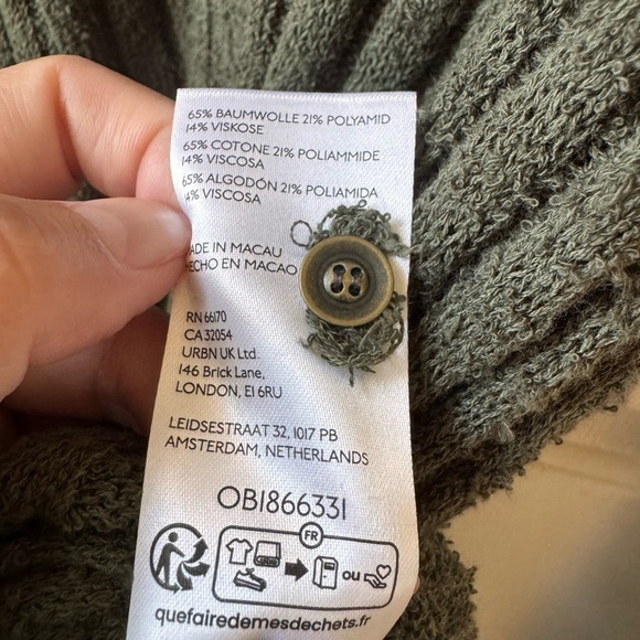 NWOT Anthropologie Pilcro Gauzy Distressed Long Duster Cardigan Sweater XS green - Picture 14 of 15